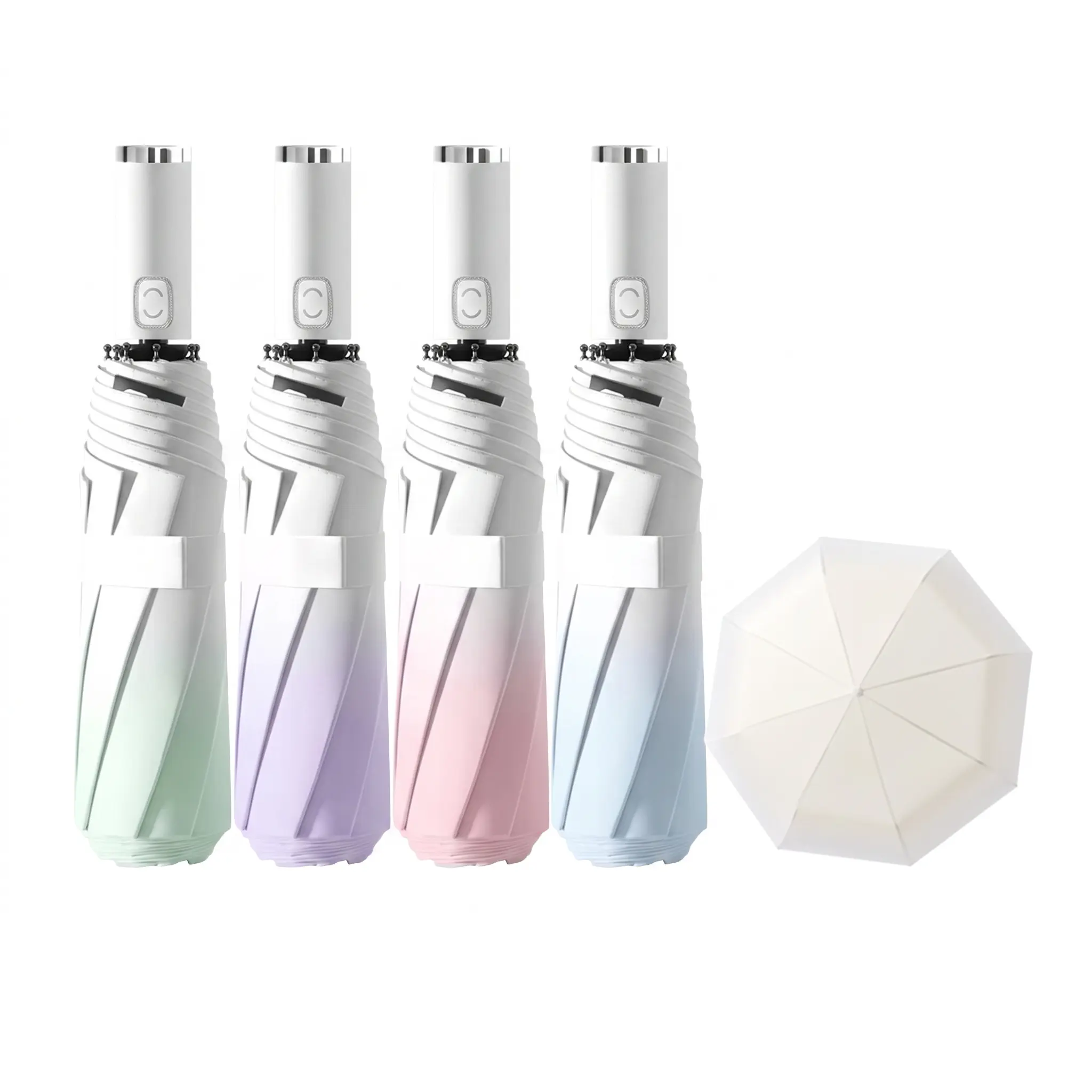 Fully Automatic Gradient-Colored Folding Umbrella for Rain and Sun