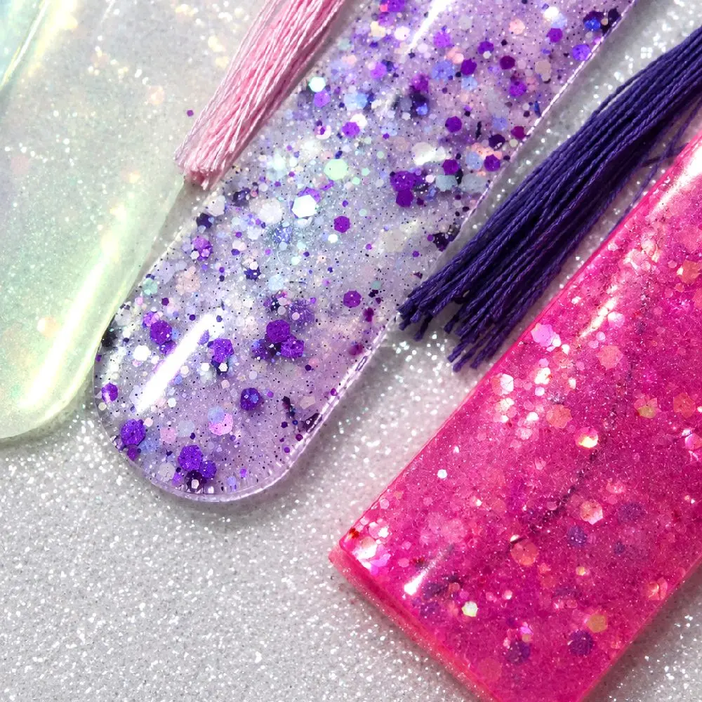Glow in the Dark Glitter Bookmarks and Page Holders Handmade Resin Bookish Merch Unique Sparkle Reading Experience