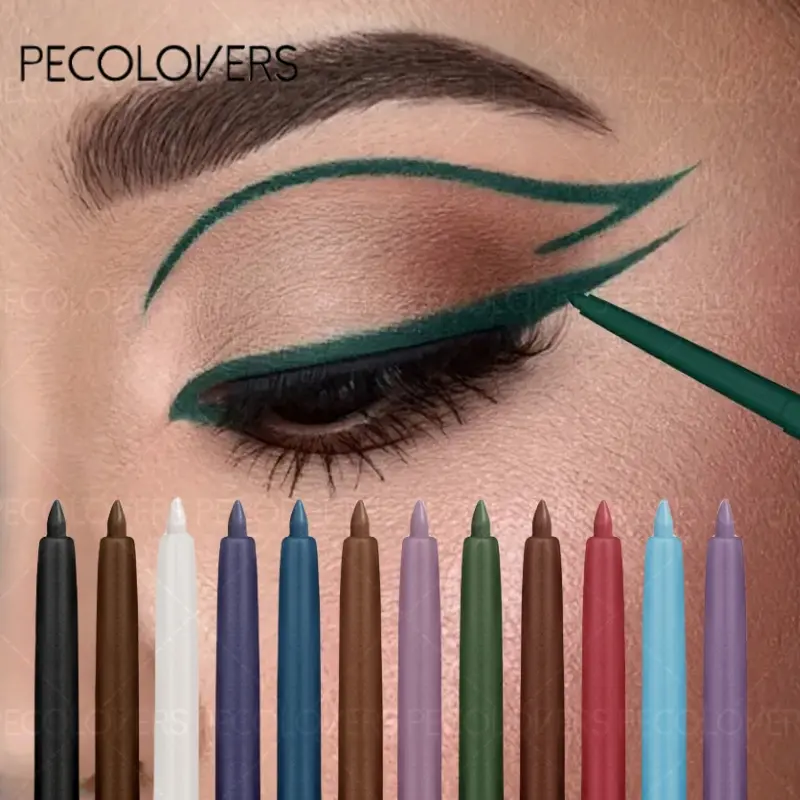 12pcs/set Colored Eyeliner Gel Pen, Smoky Punk Gothic Eyeliner Pencils, Long-lasting Waterproof Eyeliner Pencils, Liquid Eye Liner, Makeup Eyeliner, Matte Liquid Eyeliner