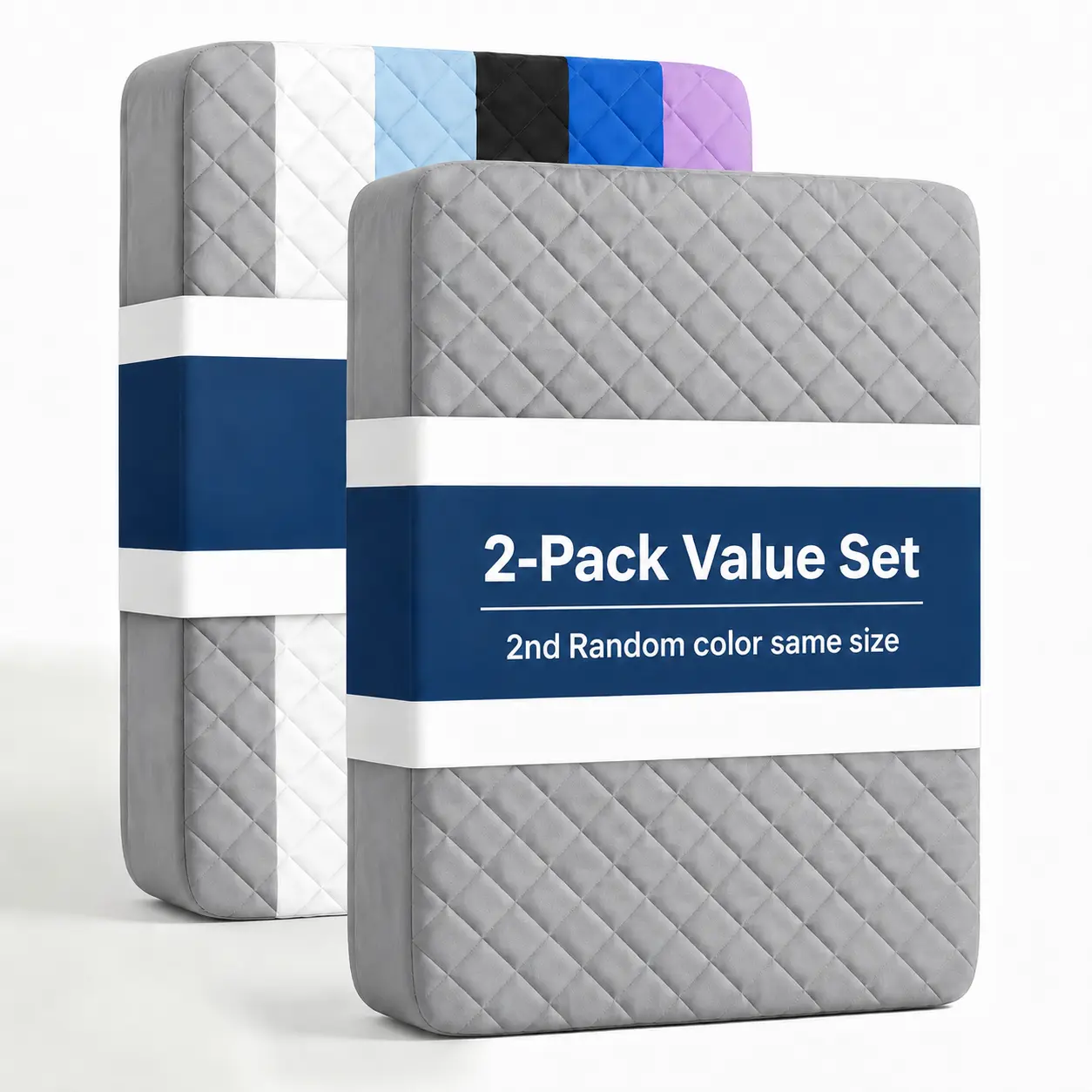 [2-Pack Value Set]Waterproof Mattress Pad Cover – Ultra Soft & Noiseless, Deep Pocket Fits up to 18", Machine Washable, Stain Resistant Bed Protector for Home Dorm Hotel