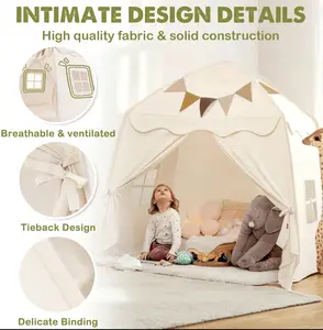 Kids Play Tent with Tassel Star Light Portable Foldable Teepee Indoor Outdoor Fun Imaginative Play Space for house Multifunction