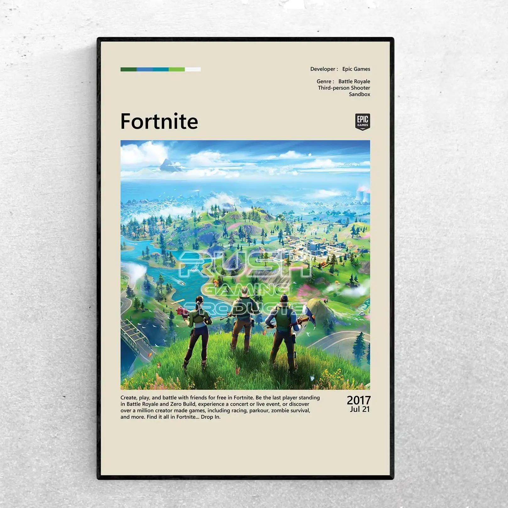 F-nite Poster _ Retro Fantasy Gaming Print _ Wall Art  _ Home Decor _ Gift Poster _ Game Poster #2