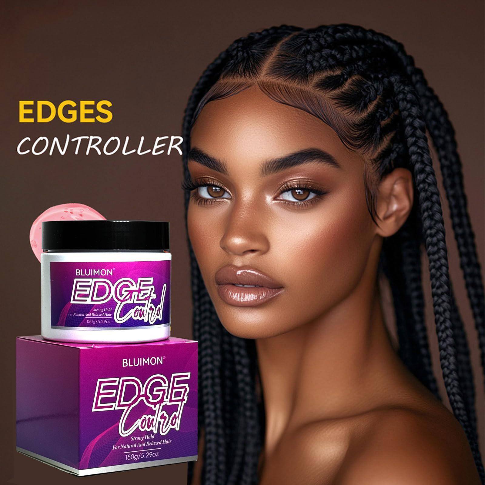 Bluimon Edge Control Gel with Castor Oil Non-Greasy Non-Flaking No White Cast Long Lasting Supports Hair Growth Natural Formula for All Hair Types 5.07 Fl Oz