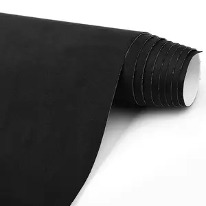Premium Black Suede Fabric Wrap - 1FT x 5FT Suede Wrap for Car Interior - Self-Adhesive Microfiber and Synthetic Leather, Stretchable Interior Film for Car and Home Decor