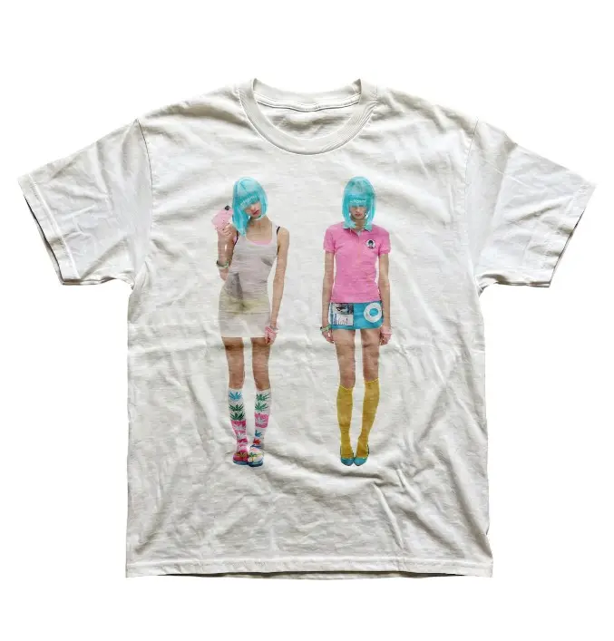 blue hair girls tumblr swag graphic tee