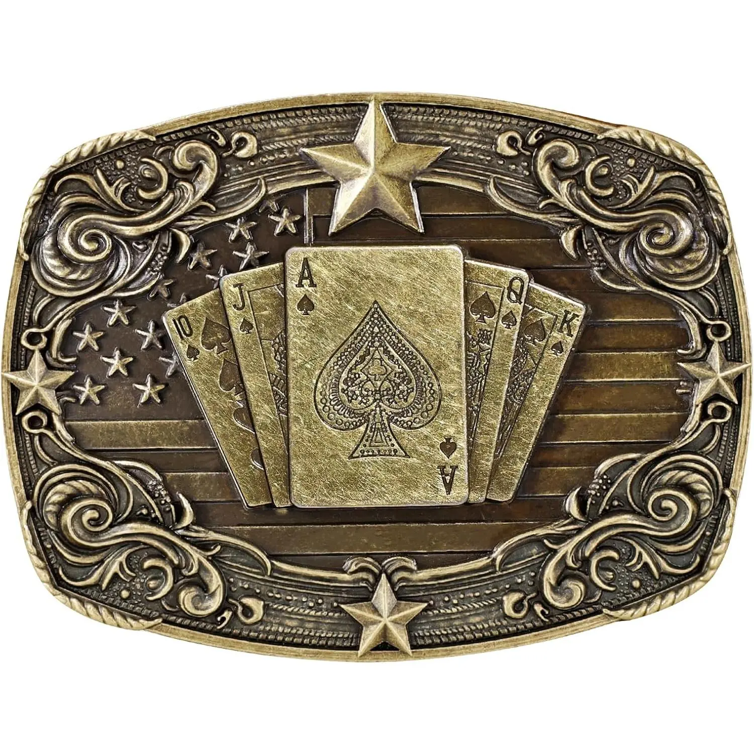 Western Belt Buckle for Men Women, Vintage Cowboy Cowgirl Texas Rodeo Longhorn Bull, Goat, Poker and Horse