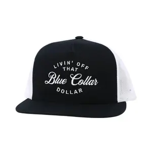Livin Off That Blue Collar Dollar Hat - Trucker Cap with Mesh Back and Leather Patch - TikTok Shop