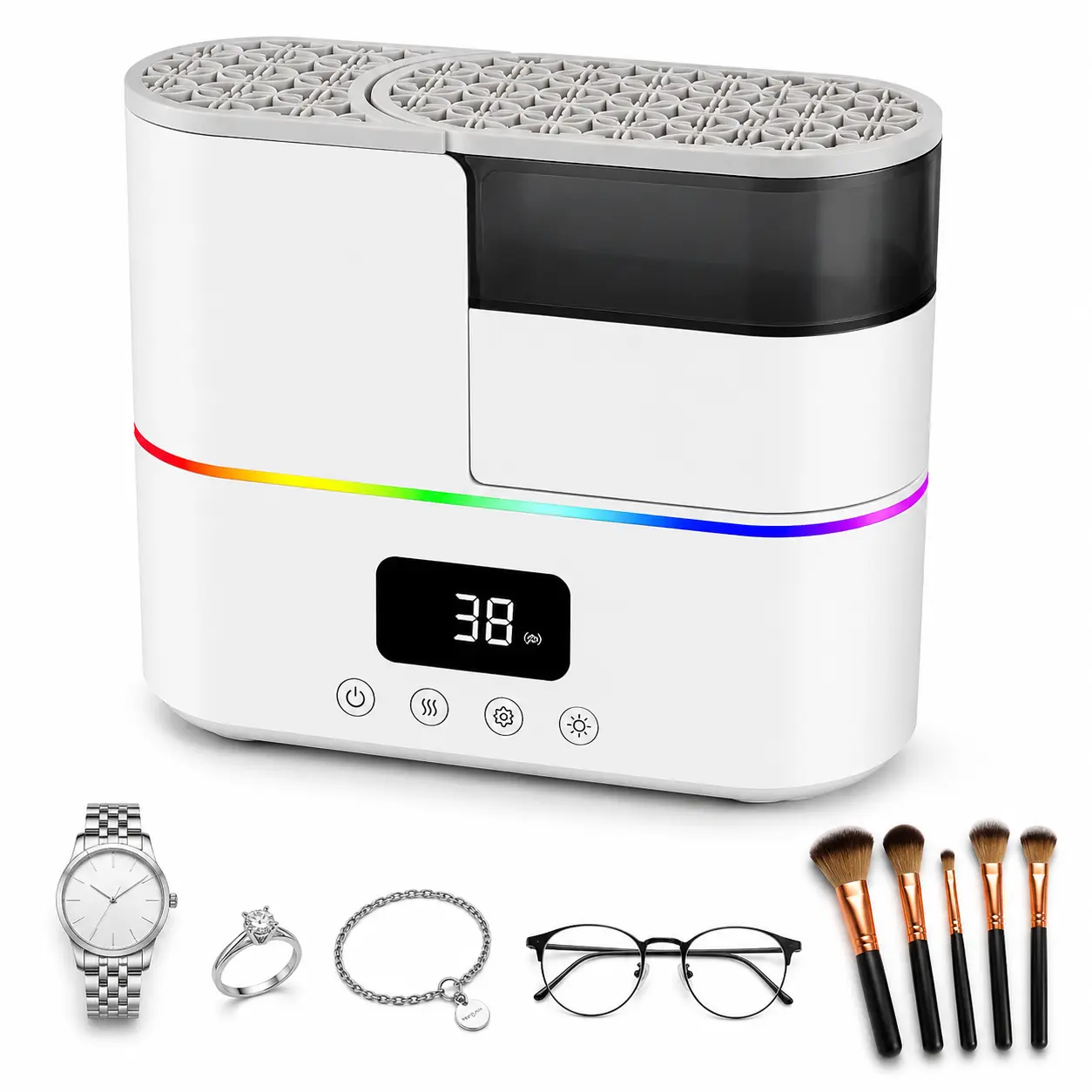2026 Upgraded 3 IN 1 Electric Makeup Brush Cleaner Machine With Makeup Brush Dryer-Holder-Portable Automatic Cosmetic Brushes Cleaner Tool for All Size Beauty Makeup Brush Set,Eyeshadow, Blush Brush