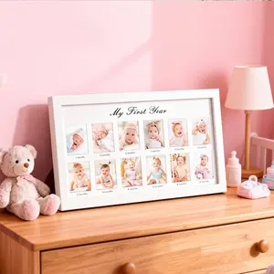 Memorial Photo Frame with Words, Newborn Babies, 12 Grids, 3 Card Papers, Holds Multiple Photos, Family Memorial Frame, Christmas Halloween Gift