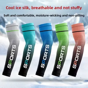 Men'S Ice Silk Arm Sleeves, Sun Protection, Summer Outdoor Gradient Color Sports Arm Sleeves For Cycling, Motorcycling, And Fishing