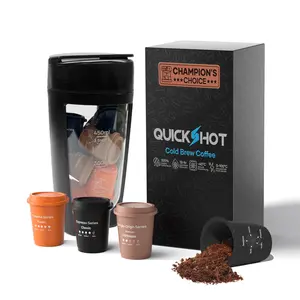 Quickshot Instant Cold Brew Coffee Capsules – 9 Count with Cup, 100% Arabica, Premium Espresso, Single-Origin & Creative Flavors, Freeze-Dried, Hot & Iced Ready, Rich Flavor On-the-Go