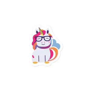 Nerdy Unicorn Bubble-free sticker