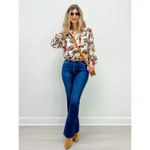 Vintage Western Button-Down Woven Top