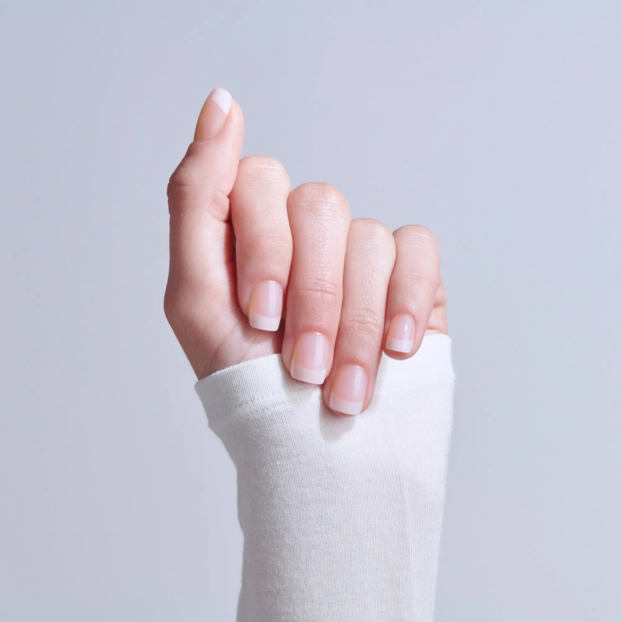 Kiss Core French Press On Fake Glue Nails - Your Moment | French Tips, Neutral, Real Short, Squoval