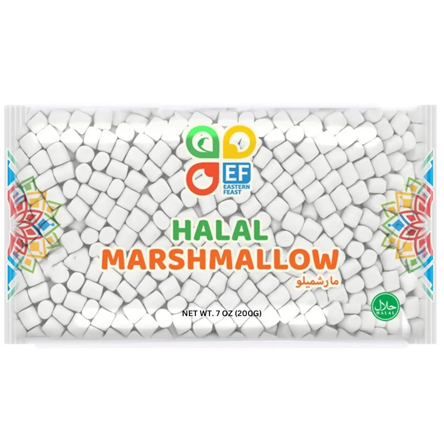 Eastern Feast Mini Halal Marshmallows 7oz (200g) | Perfectly Bite-Sized Fluffy Halal Certified Candy for Hot Cocoa Baking Desserts & Snacking | 1, 3 & 10 Pack