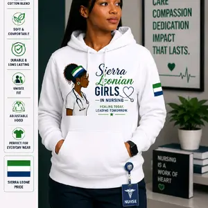 Sierra Leonian Girls In Nursing Hoodie White