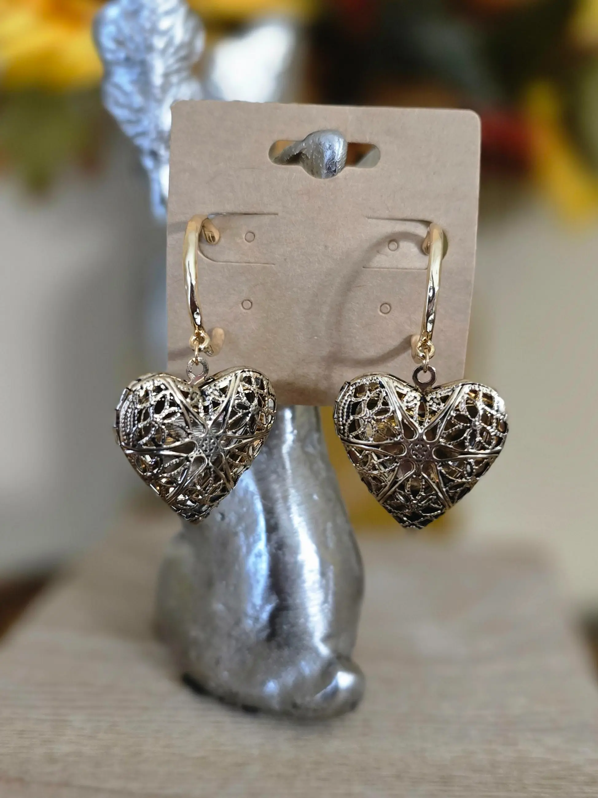 Heart hoop earrings
