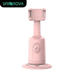 UNIQNOVA Auto Face Tracking Phone Holder Tripod Selfie Stand Mount No App Required 360° Rotation Smart Face Body Detection for Smartphone