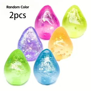 2/3/6pcs Taba Colorful Crystal Simulation Water Drop Squishy Toy, Soft Water Drop Squishy Fun | Q-Bounce Squeeze Toy, Slow-Rebound Material, Suitable for Desk Decoration and Classroom Prizes, Perfect Gift for Christmas, Valentine's Day, Children's Day