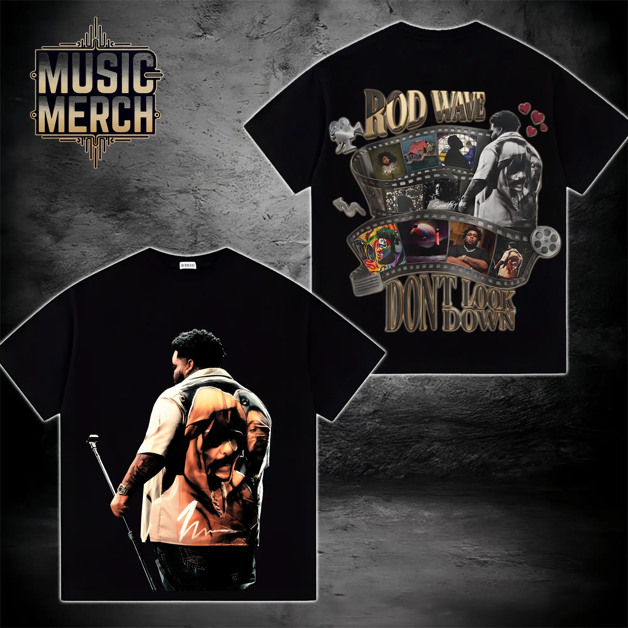 Rod Wave Don't Look Down Tour 2026 Shirt #15, Rod Wave Tour Dates T-Shirt, Double Sided Concert Graphic Tee, Rap Music Merch, Unisex Cotton Shirt, Gift for Fans
