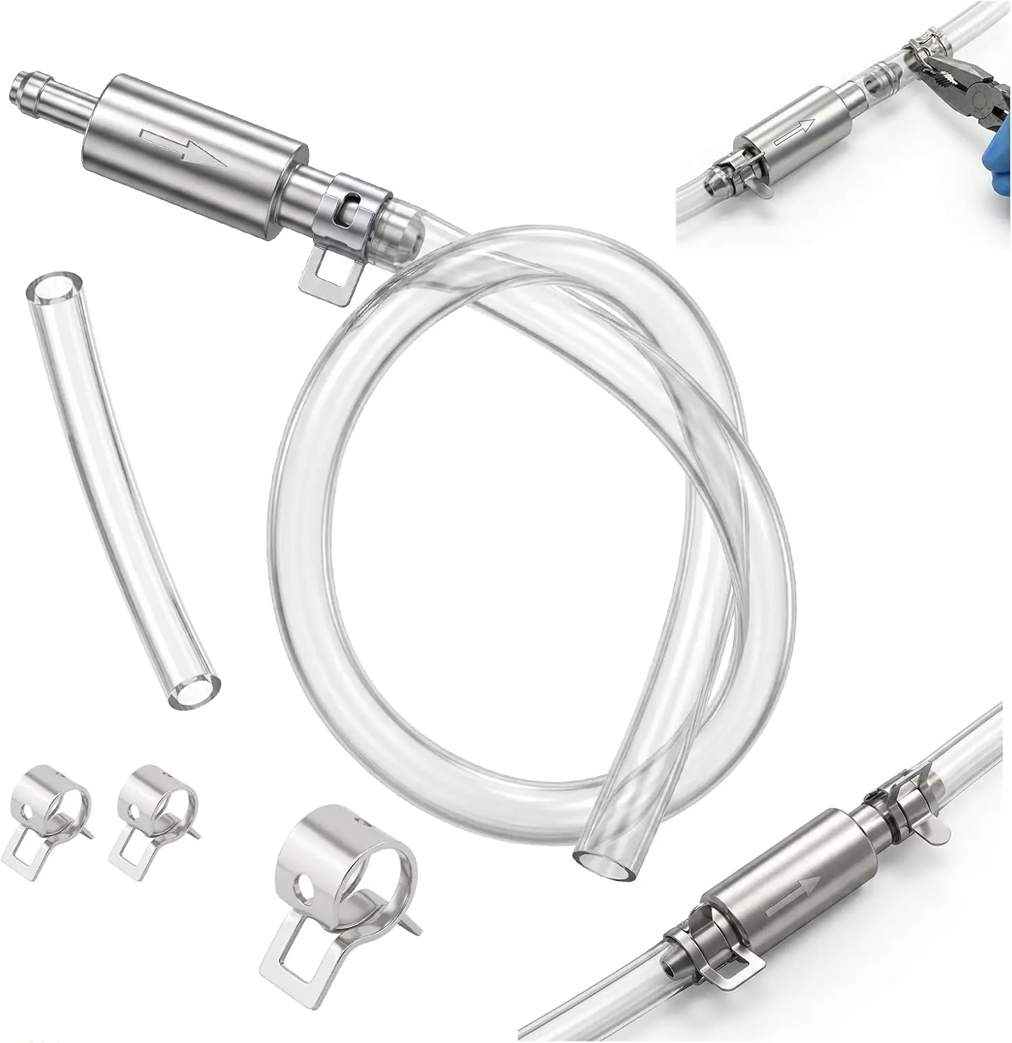 Brake Bleeder Hose with 1-Way Check Brake Bleed Kit 3/2/1 Set, Universal Break Bleeder Kit Car Accessories for Car Motorbike Bike
