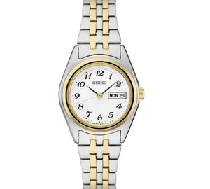 Seiko, Essentials Collection, Quartz Movement, Day/Date, Two tone case and bracelet, White Dial