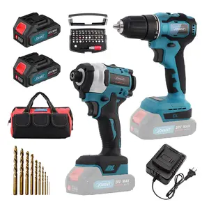 JOVANT Cordless Drill and Impact Driver, Electric Drill & Impact Driver Combo Kit with 3/8 inch Electric Drill and 1/4-inch Impact Driver with 2*Batteries and 1 Charger – Combo for Home Construction, Woodworking, Metalworking, and Automotive Maintenance