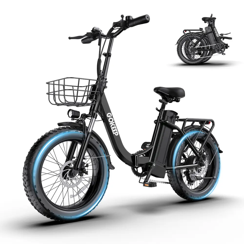 1300W Peak Foldable Electric Bike for Adults, Up to 75 Miles Max Range, 28 MPH Top Speed, 52V 13Ah Removable Battery, 20-Inch Fat Tires, 7-Speed, 330 LBS Max Load, Front Suspension, UL2849 Certified