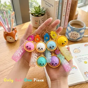Cute Dumpling Keychains | Steamer Bun Keyrings Bulk for Her/Him | Classroom Prizes, Goodie Bag Stuffers & Bag Charms | Birthday & Mother's Day Gifts | Keychain Kawaii