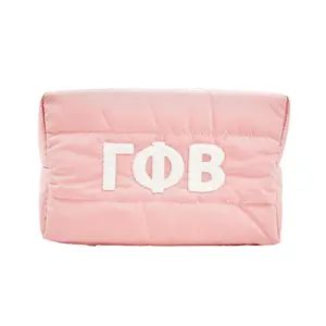 Gamma Phi Beta Makeup Bag - Puffer Style with Sorority Letters