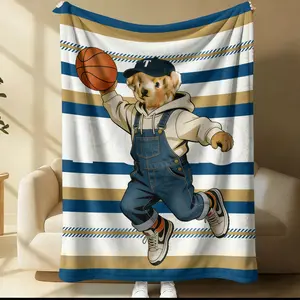 Bear Pattern Blanket, Suitable For Children And Adults As Daily Holiday Birthday Gifts, Soft, Warm And Lightweight Plush Blanket, Suitable For Bed, Sofa, Car, Room Decoration