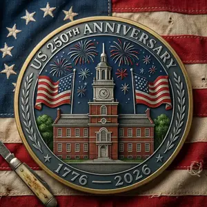 US 250th Anniversary 1776–2026 Independence Hall Commemorative Coin, 4th Of July Independence Day Patriotic Collector Coin, American Freedom Celebration Souvenir, National Anniversary Gift For Collector | 250326.C00693.ID03