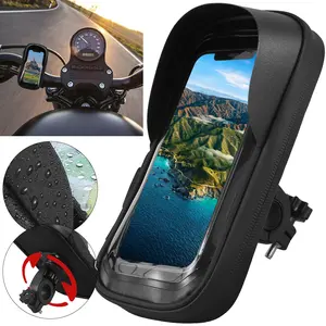 Handlebar Bag Phone Holder Bike Front Frame Phone Bag Waterproof Bicycle Motorcycle Cycling Bag Handy E-Bike Pouch 360° Rotatable Cell Phone Holder