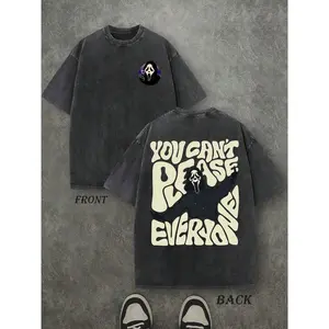 Halloween Ghostface Hearts Shirt, 'You Can't Please Everyone' Halloween GhostFace Shirt, Vintage Retro Washed Shirt Double Sided Printed (230 Heavyweight Pure Cotton T-Shirt)  Halloween Tees, Halloween Gifts