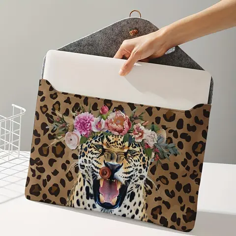 Tiger Pattern Laptop Bag, Soft Laptop Storage Bag, Portable Tablet Storage Bag, Laptop Cover Case for Women & Men, Laptop Casing, Work Laptop Bag, Computer Bags, Working Bag