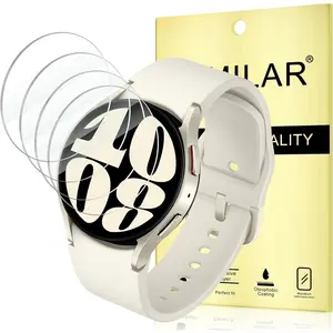 4 pack Galaxy Watch 7 / Galaxy Watch 6/5/4 screen protector 40mm, waterproof tempered glass screen protector cover compatible with Samsung Galaxy Watch 7/6/5/4 40mm smartwatch