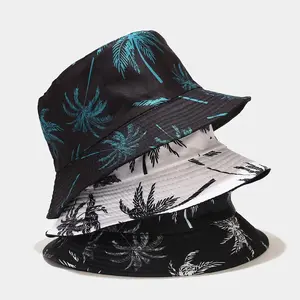 Unisex Coconut Print Bucket Hat - Lightweight UV Protection Sun Hat with Curved Brim, 1-Size Fisherman Cap for Beach, Travel (Spring Summer), One Size