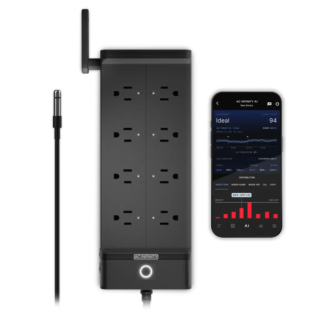 OUTLET AI+, Environment Controller 8-Outlet, with Temp Humidity VPD Sensor