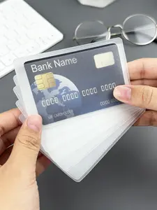 10pcs PVC Transparent ID Badge Holders, Frosted Scratch-Resistant Flat-Opening Card Sleeves, Protective Covers for Bank Cards, Public Transport Cards and Metro Cards