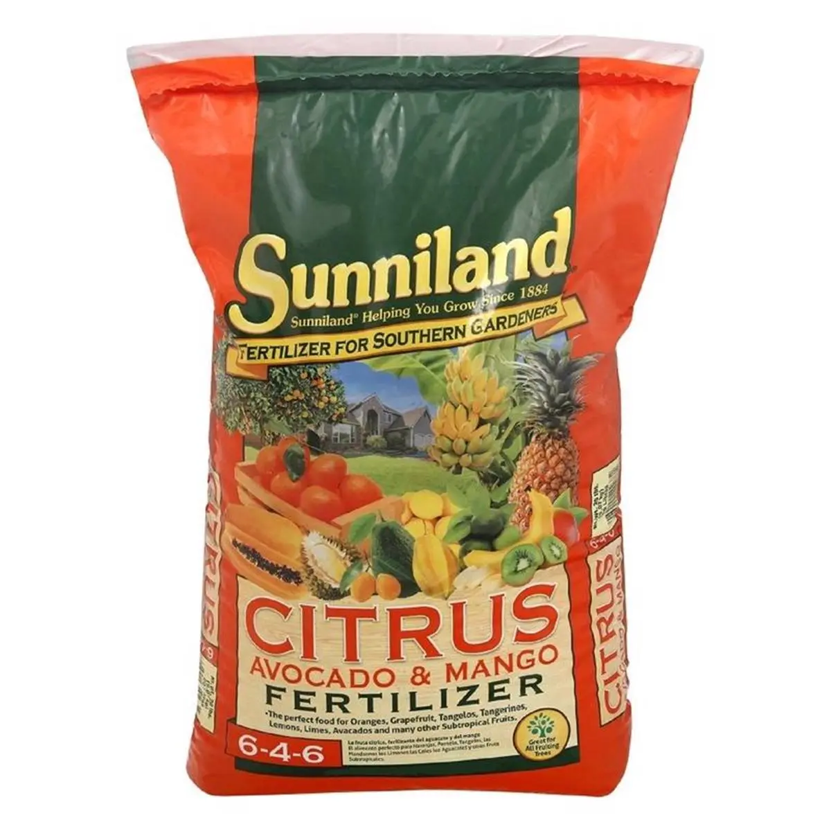 212 MAIN Sunniland 74859 40 lbs Citrus Fertilizer, 6-4-6 NPK Ratio, Supports Citrus Growth, Organic-Free Garden Supply for Home Improvement Greenhouses & Seed Starters, Citrus Boost, Supports Growth