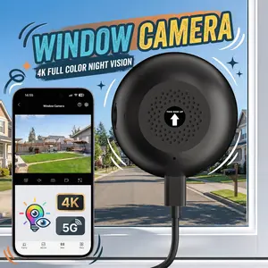 3MP 4K Wireless Window Camera, 5GHz&2.4GHz WiFi Indoor Cameras for Home Security w/ ProMax Al Color Night Vision,Person,Pet,Vehicle & Motion Detection,24/7 Recording,Easy & Quick Install