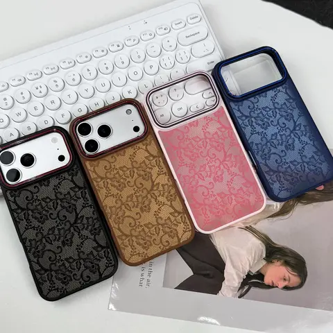 Lace-Patterned Semi-Transparent Silicone Phone Case for iPhone 18Pro Max, 17 Air, 16Plus, E, 15-11 - Matte, Comfortable, Shockproof, Drop-Proof, Durable Protector (JL94 C) | Phone Accessories, Ideal Anniversary Gift for Ladies