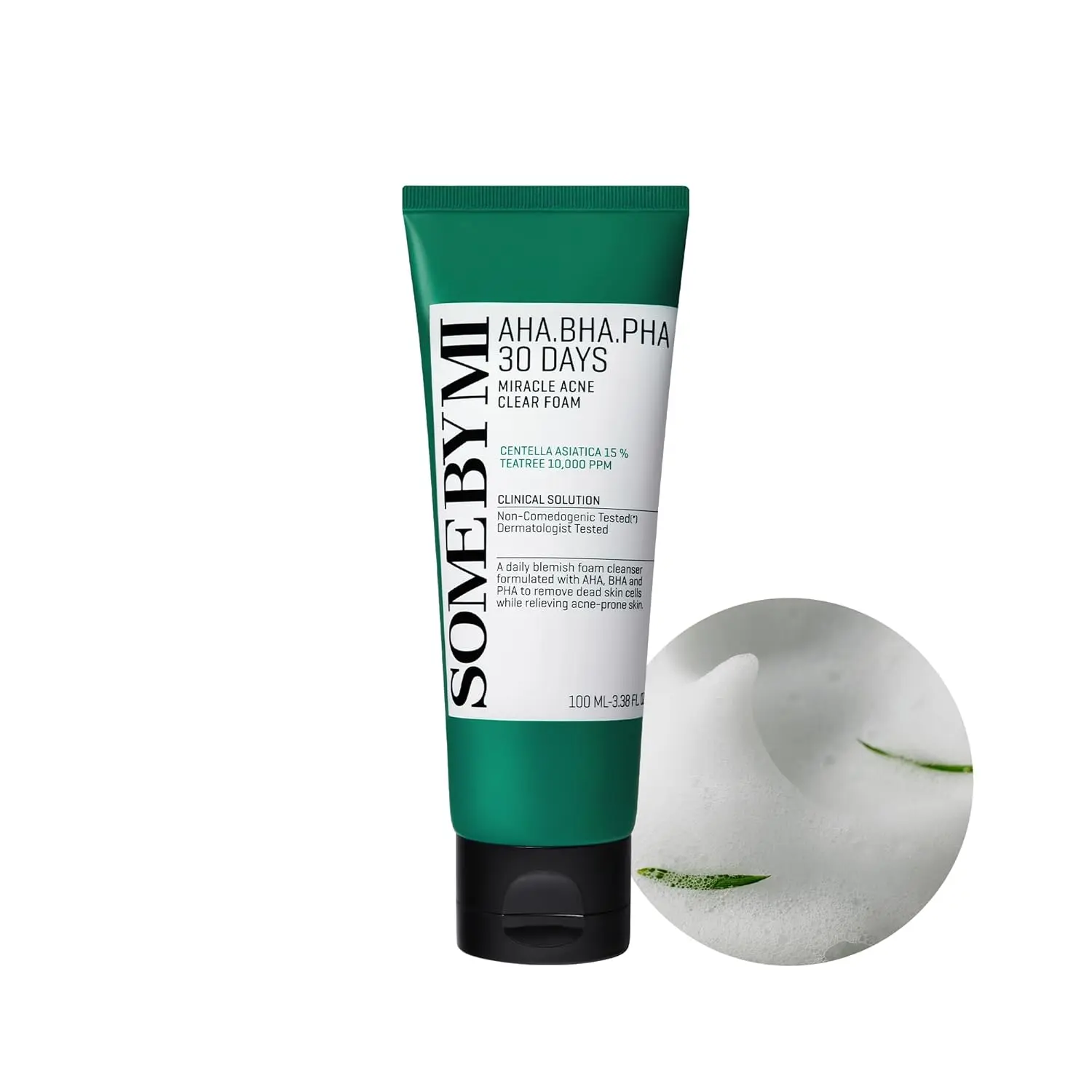 [SOME BY MI] AHA BHA PHA 30 Days Miracle Foam 100ml, Made from Tea Tree Leaf for Acne Prone Skin, Daily Acne Face Wash for Removing Sebum and Dead Cells, Korean Skin Care