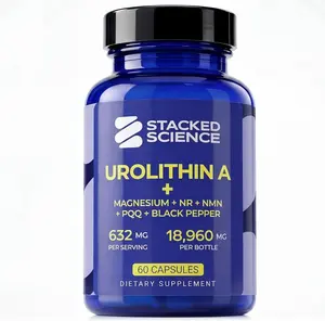 Urolithin A 1000 mg with Proprietary Blend, NR, NMN, PQQ, Magnesium Bisglycinate, Black Pepper - Adult Daily Supplement (60 Capsules, 30 Servings)