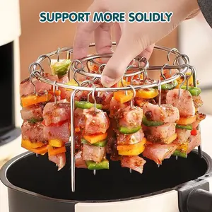 2 Counts Air Fryer Skewer Rack, 360° baking technology, avoids uneven
