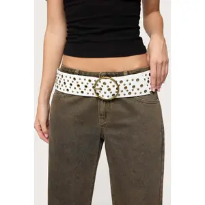 Stud & Grommet Faux Leather Belt