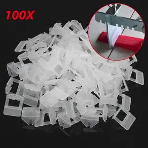 1.5mm White Tile Leveling System Clip Spacer Plastic Tiling Flooring Tools 100Pcs