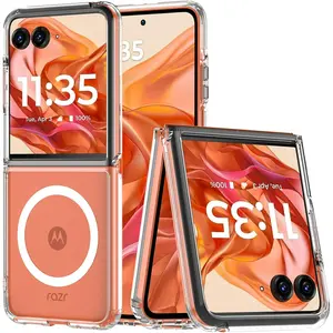 Entronix [Magnetic] Case Compatible with Moto Razr 2025 - [Hard Back] Slim Clear