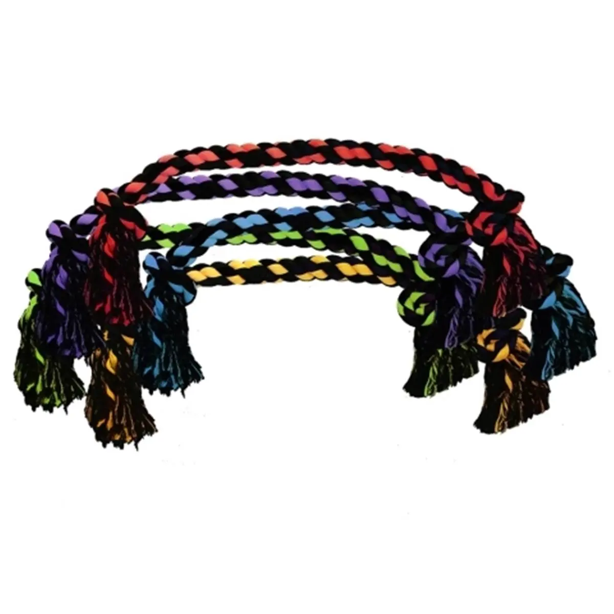 212 MAIN 48 in. Healthy Thick Cotton Rope Jumbo Nuts-for-2 Knot Toy, Durable Interactive Chew Stimulation Supply for Small Animals (Assorted Colors), Animal Lovers