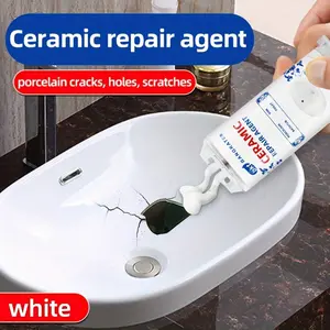 1pc Ceramic Repair Agent -50ml Tube of White Liquid High Strength Glue - Ceramic Sealant - Used for Repairing Ceramic Cracks, Holes, and Scratches - Anti Fouling, Waterproof, Leak Proof - Perfect for Bathtubs, Toilets, and Ceramic Materials